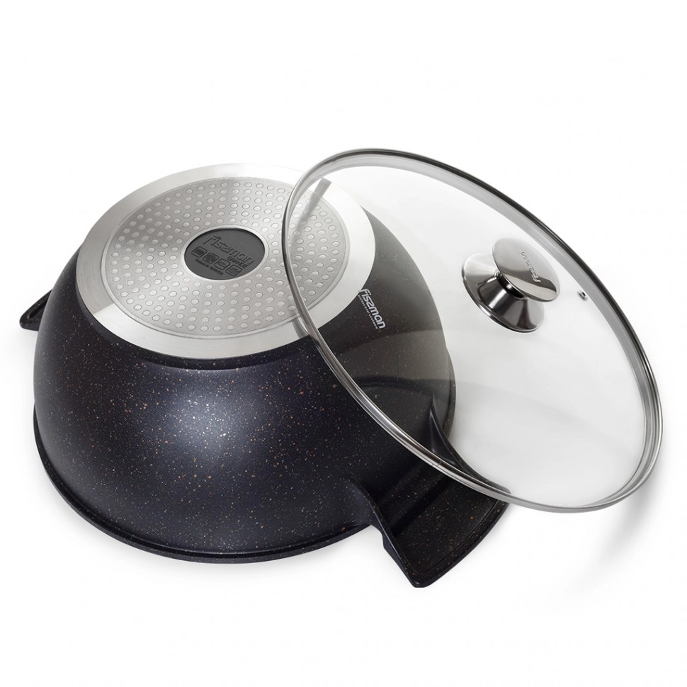 Кастрюля Fissman GRANDE 30x14 см 7,7 л со стеклянной крышкой (алюминий) в Узбекистане