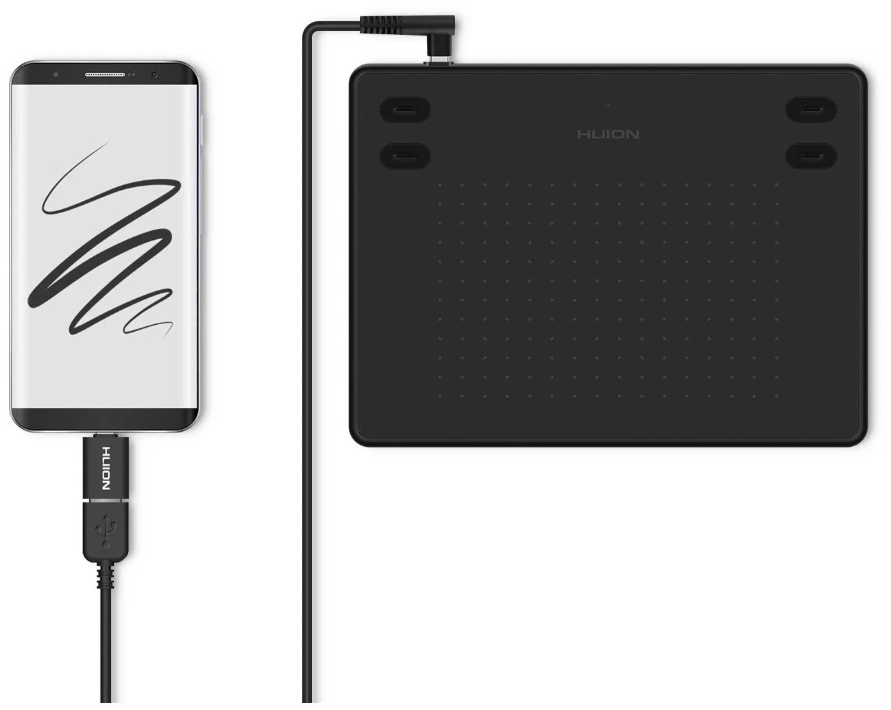 HUION RTE-100 qora grafik plansheti O'zbekistonda