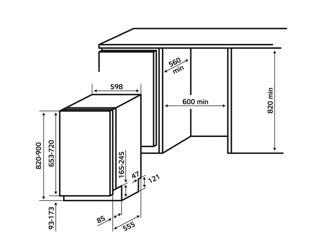 Hofmann DBS148TCAL/HF o‘rnatiluvchi idish yuvish mashinasi O'zbekistonda