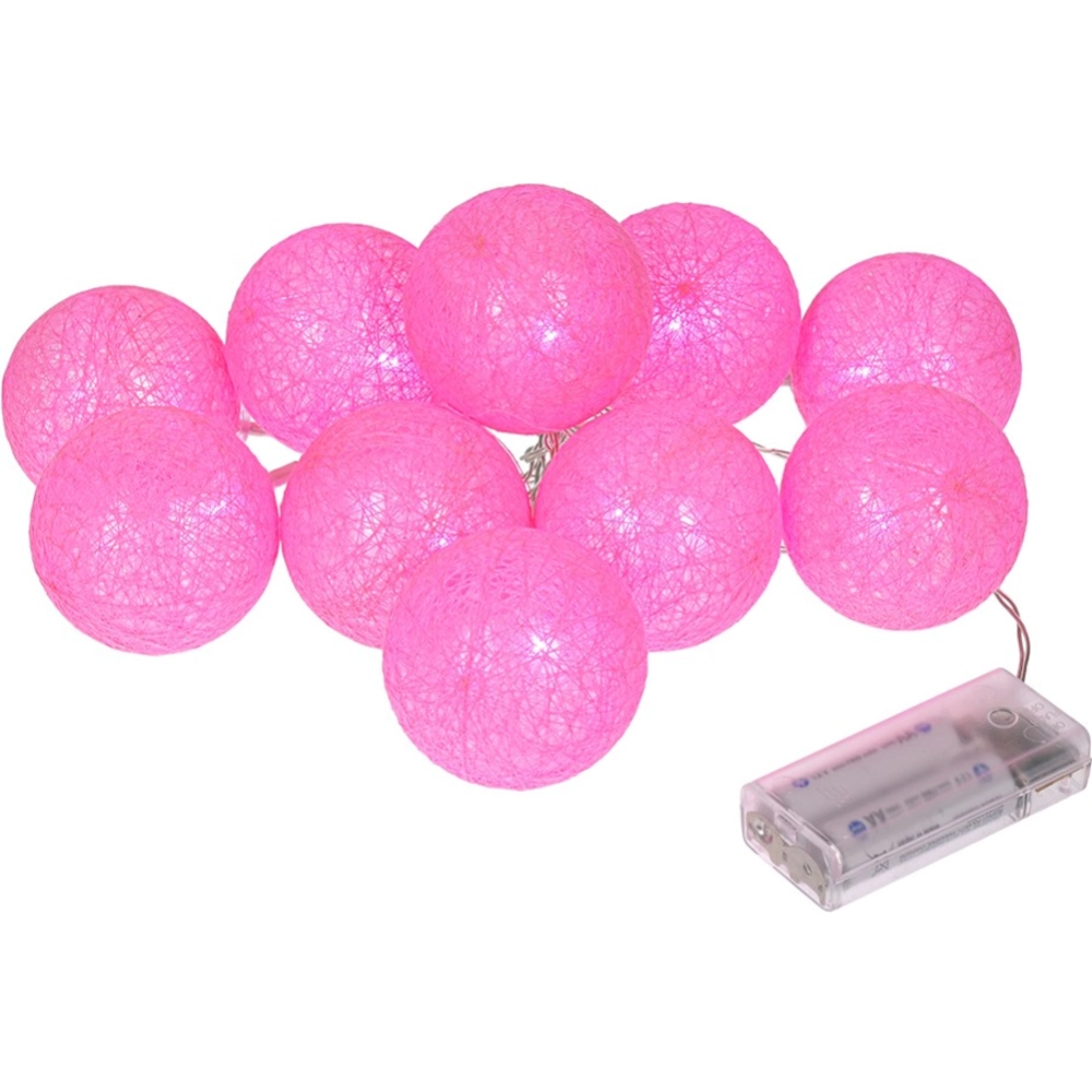 Гирлянда VEGAS Нить с хлопковыми шарами 10 розовых LED ламп в Узбекистане