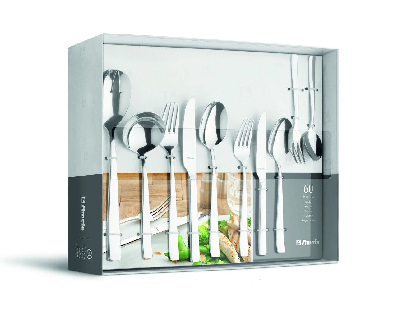 Amefa Florence oshxona anjomlari to'plami, 60 ta buyum 181000RT04G09 arzon