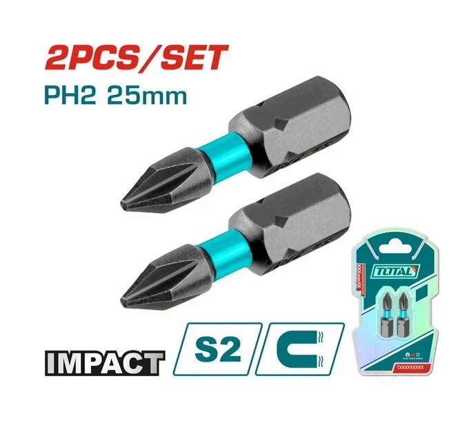 Ударные биты Total TACIM71PH225 PH2 25mm 2шт sotib olish