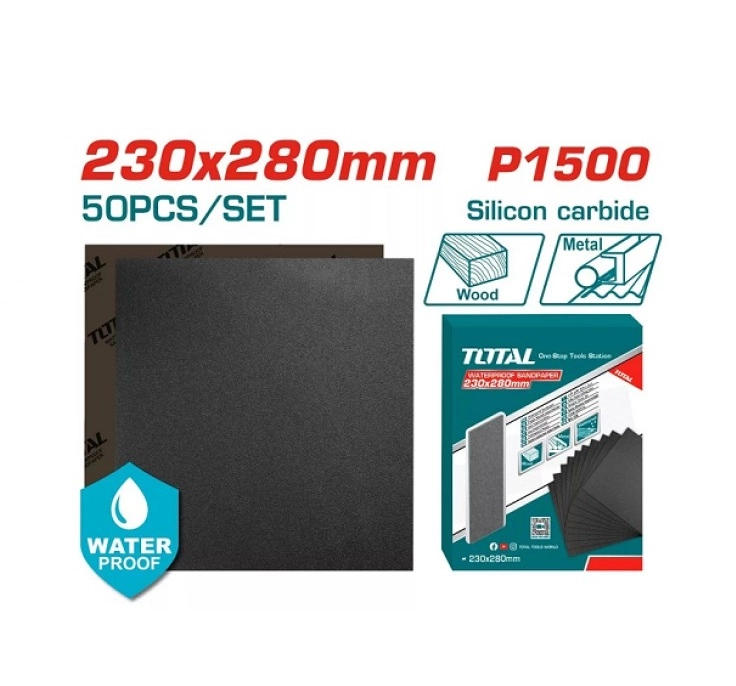 Набор водостойкой наждачной бумаги TOTAL 230x280 мм TAC150016 sotib olish