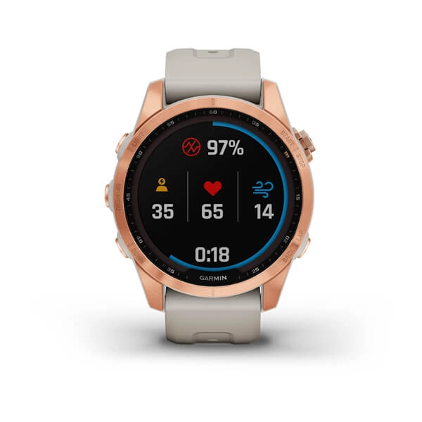 Garmin FENIX 7S Solar Rose gold smart-soati bo'lib to'lash