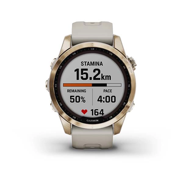 Garmin FENIX 7S Sapphire Solar Cream gold smart-soati bo'lib to'lash