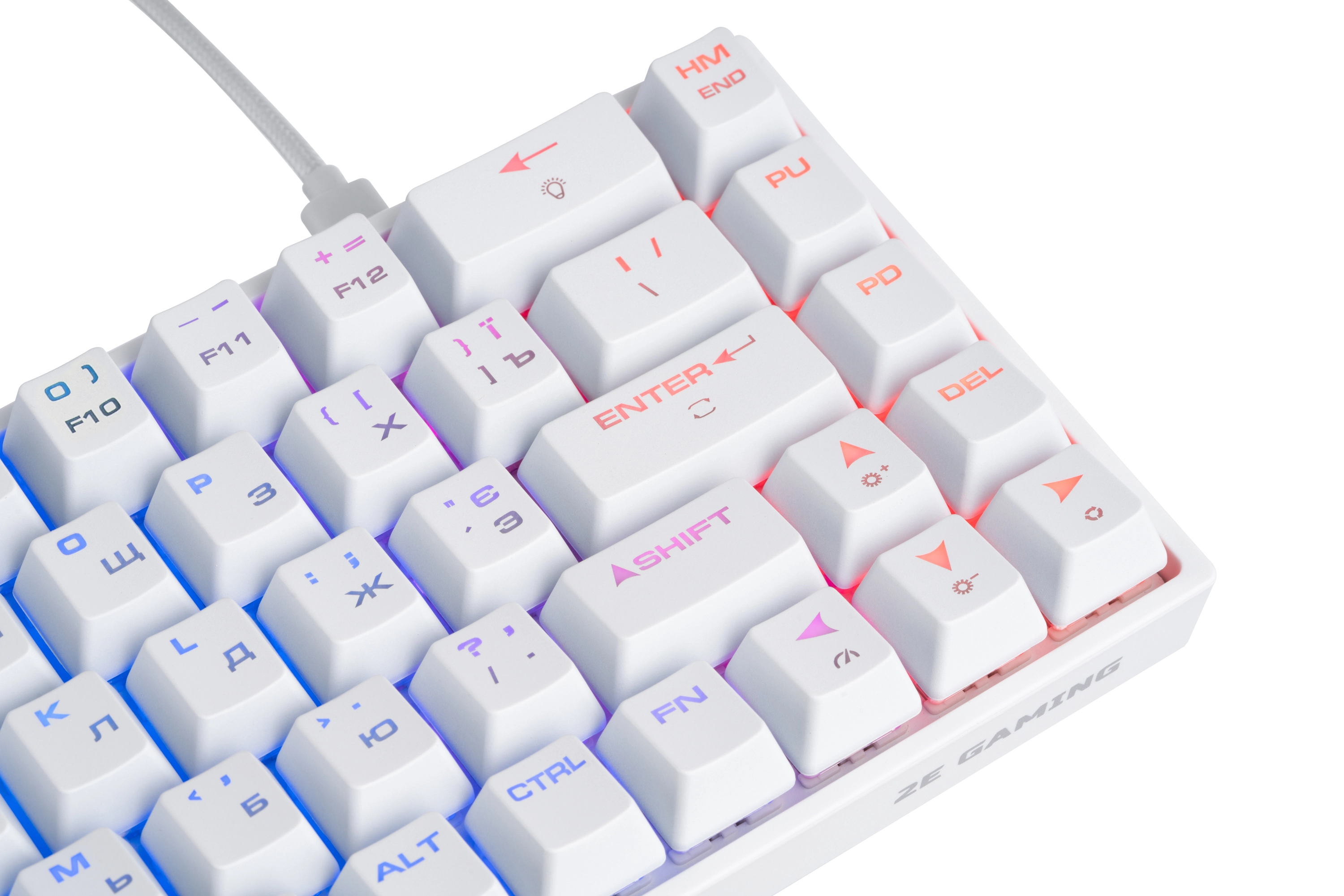 Клавиатура 2E Gaming KG370 RGB Gateron Blue Switch White Ukr рассрочка