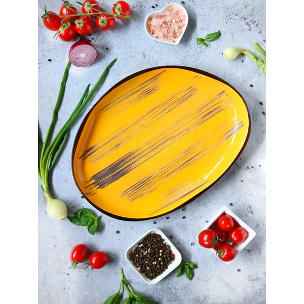 Блюдо в форме камня Wilmax 33x24,5 см WL-668442 / A (Желтый) рассрочка