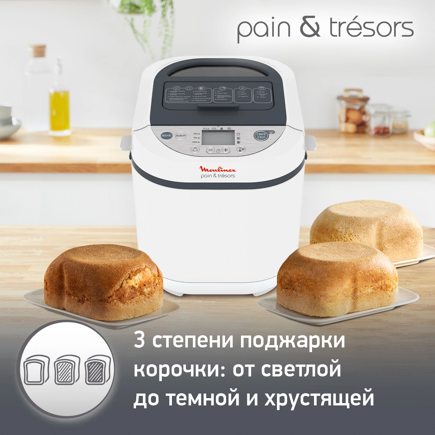 Хлебопечка Moulinex Pain&Tresors OW250132 рассрочка