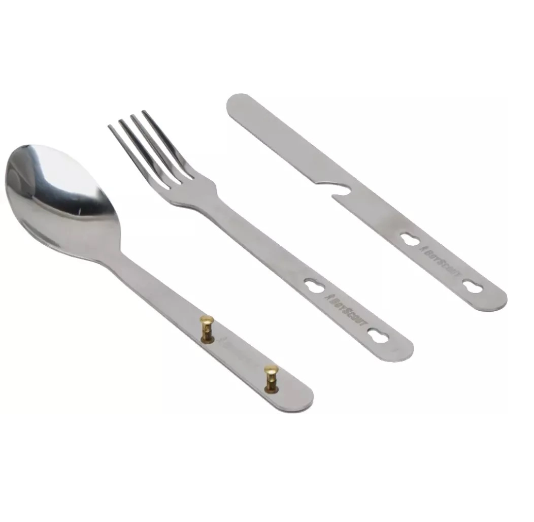 BoyScout g‘ilofli oshxona anjomlari to‘plami (vilka, qoshiq va pichoq) bo'lib to'lash