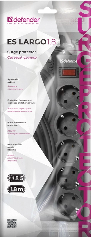 Сетевой фильтр Defender ES largo 1.8 рассрочка