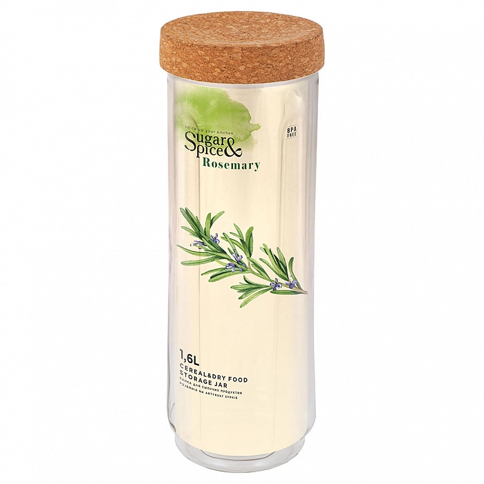 Банка для сыпучих продуктов Sugar&Spice Rosemary 1,6 л с пробковой крышкой купить