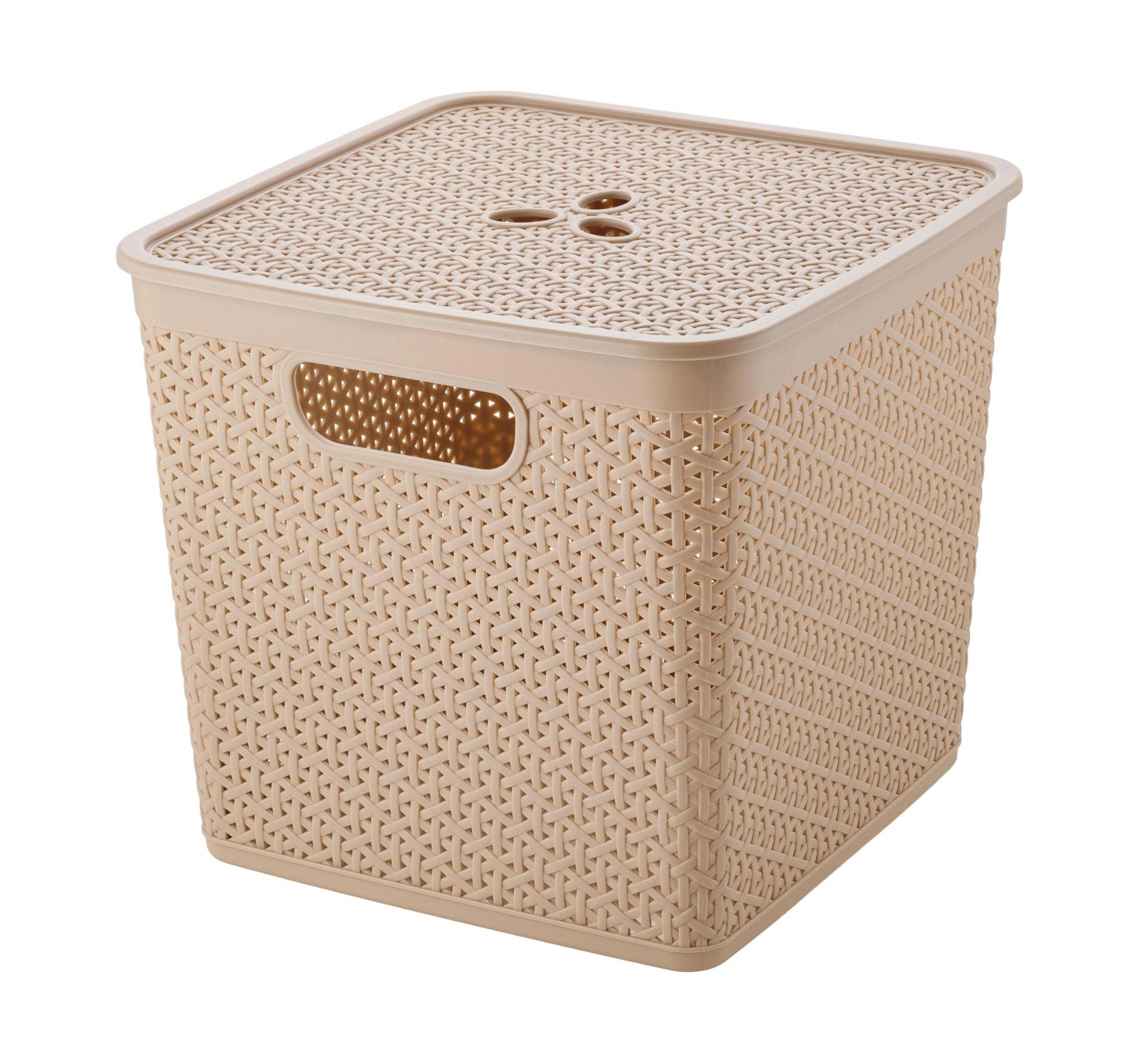 Корзина для белья Keeplex Rattan, со съемной крышкой, 21л, квадратная морской песок sotib olish