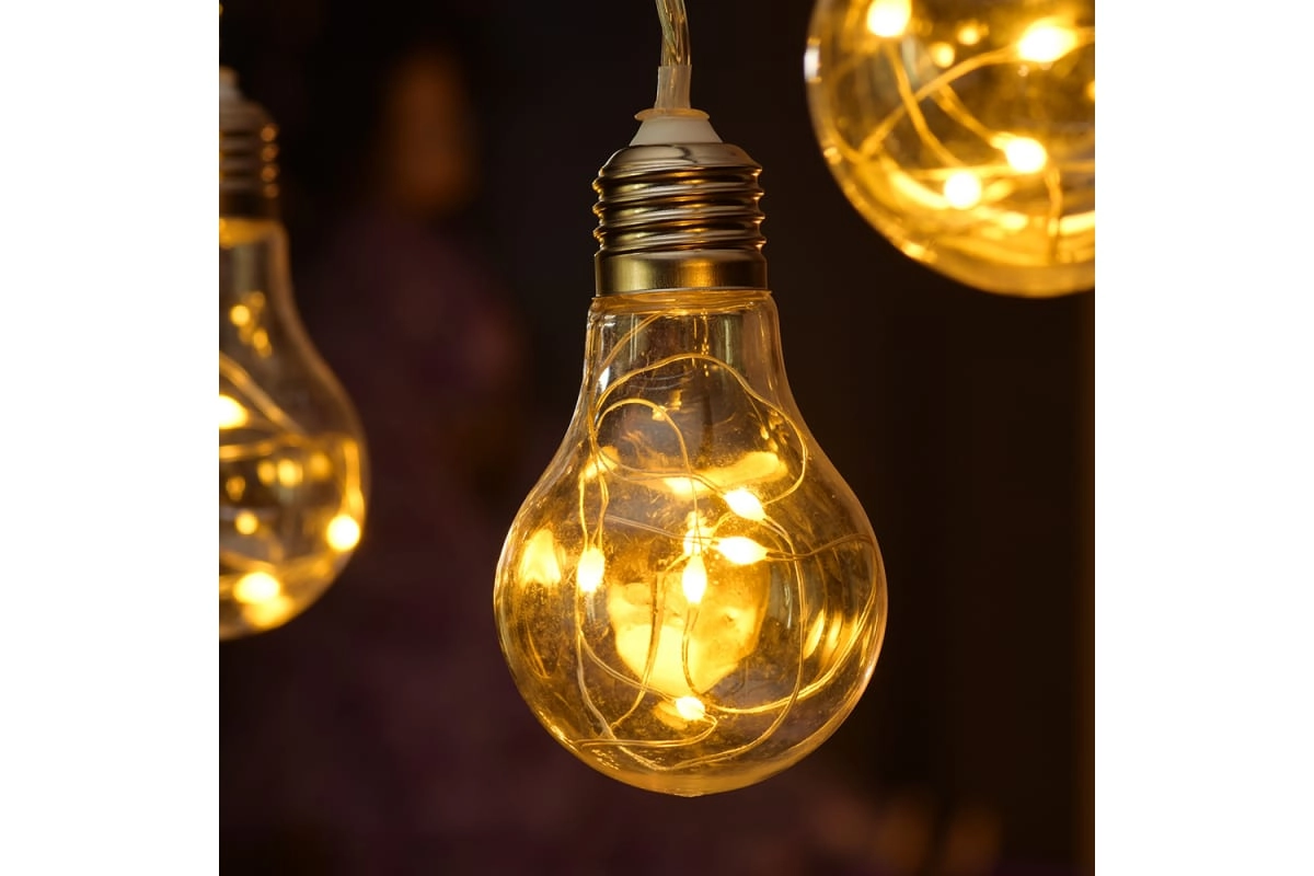 Гирлянда VEGAS Ретро лампы 4,5V 60 разноцветных мигающих RGB светодиодов bo'lib to'lash