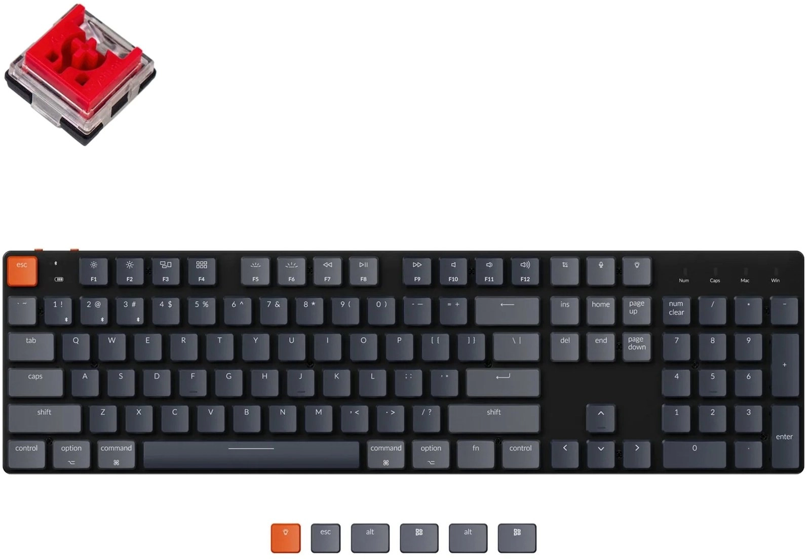 Клавиатура Keychron K5SE 104 Key Optical Red RGB Hot-Swap WL UA Black (K5SEE1_Keychron) рассрочка