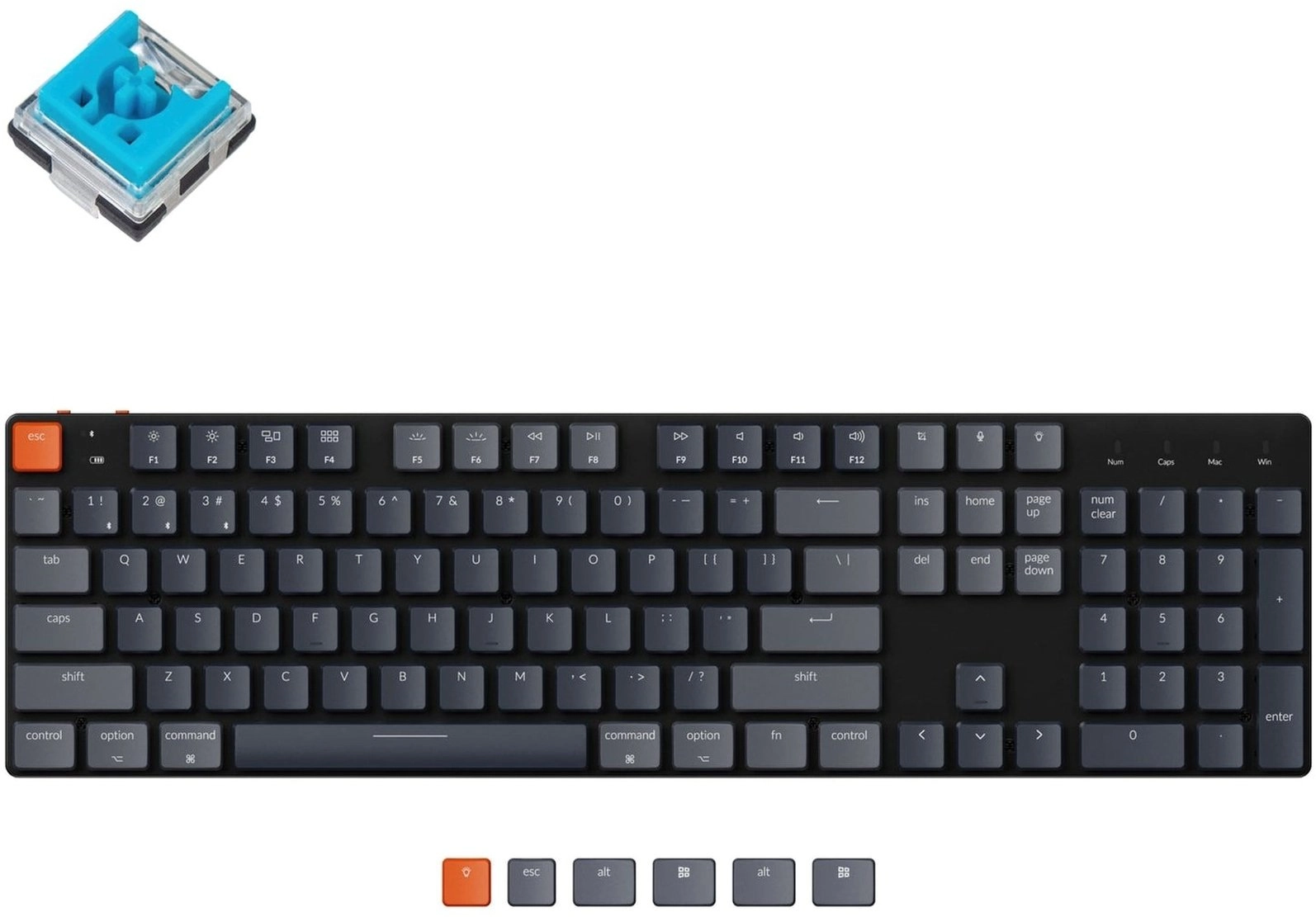 Клавиатура Keychron K5SE 104 Key Optical Blue RGB Hot-Swap WL UA Black (K5SEE2_Keychron) рассрочка