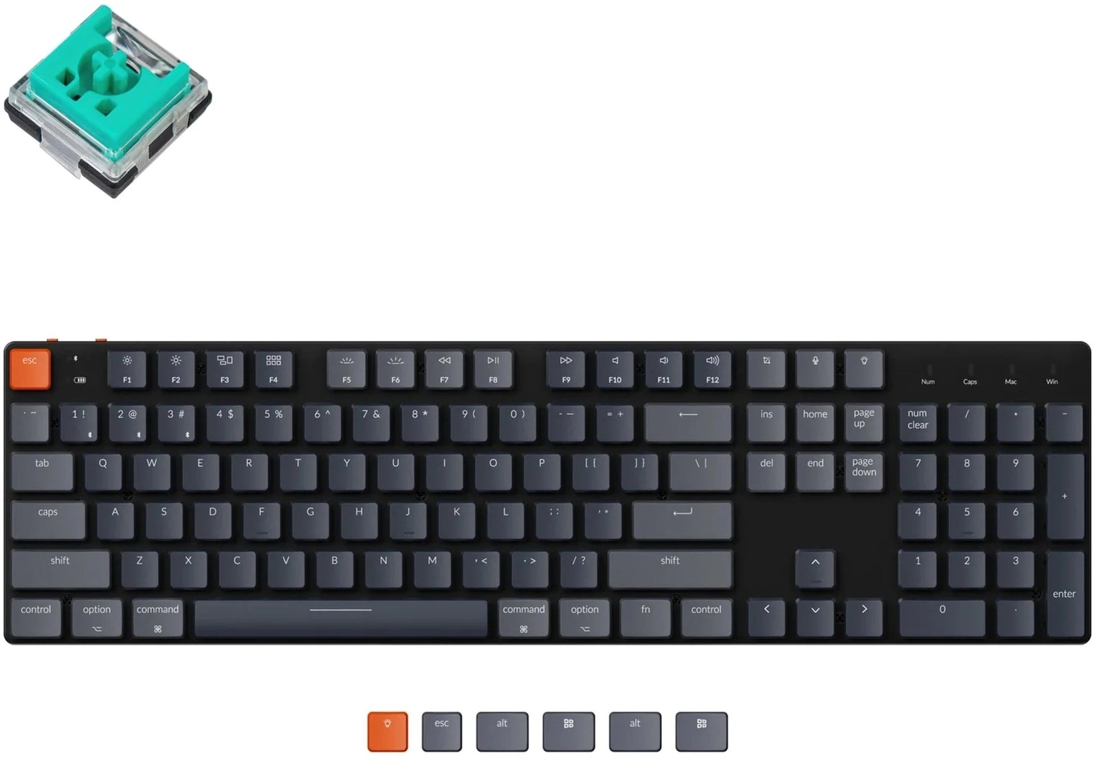 Клавиатура Keychron K5SE 104 Key Optical Mint RGB Hot-Swap WL UA Black (K5SEE5_Keychron) рассрочка