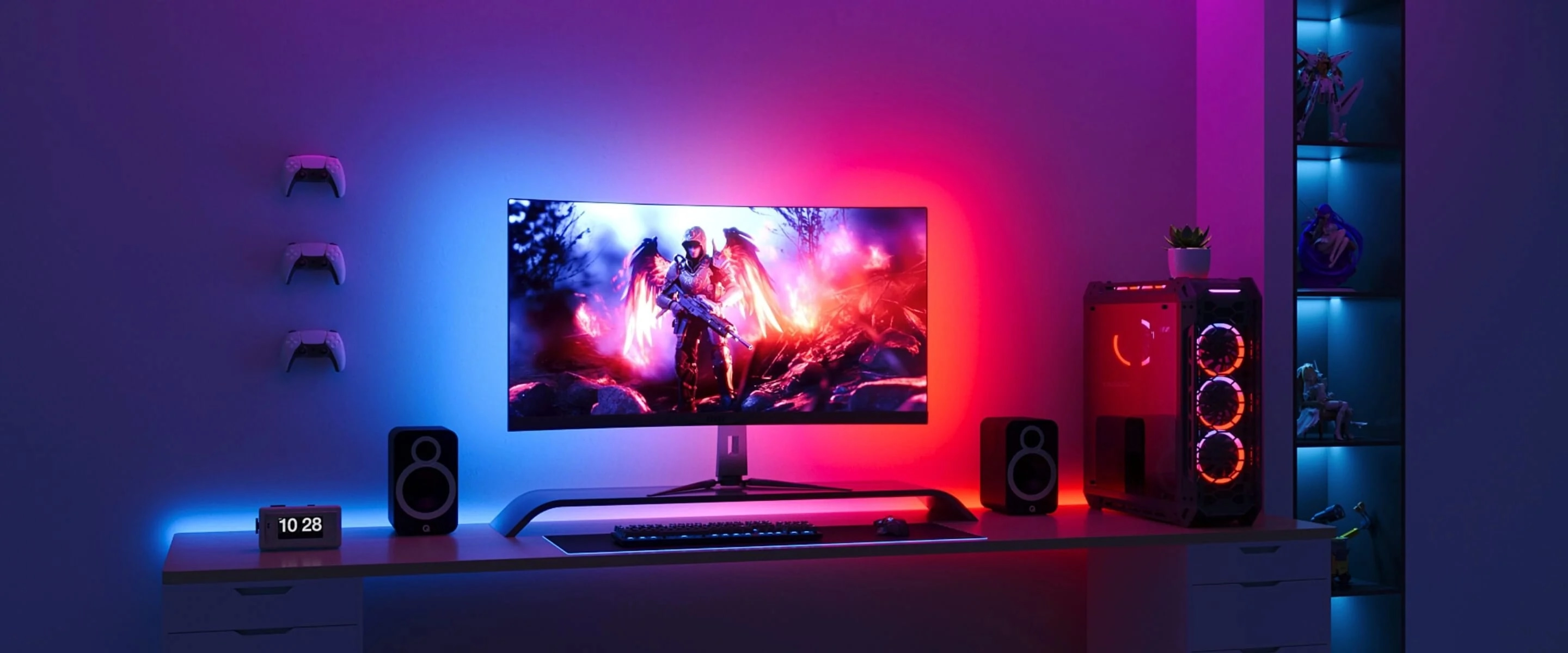 Adaptiv yoritish to'plami Govee H6609 Gaming Light Strip G1 27-37', RGB, Черный bo'lib to'lash
