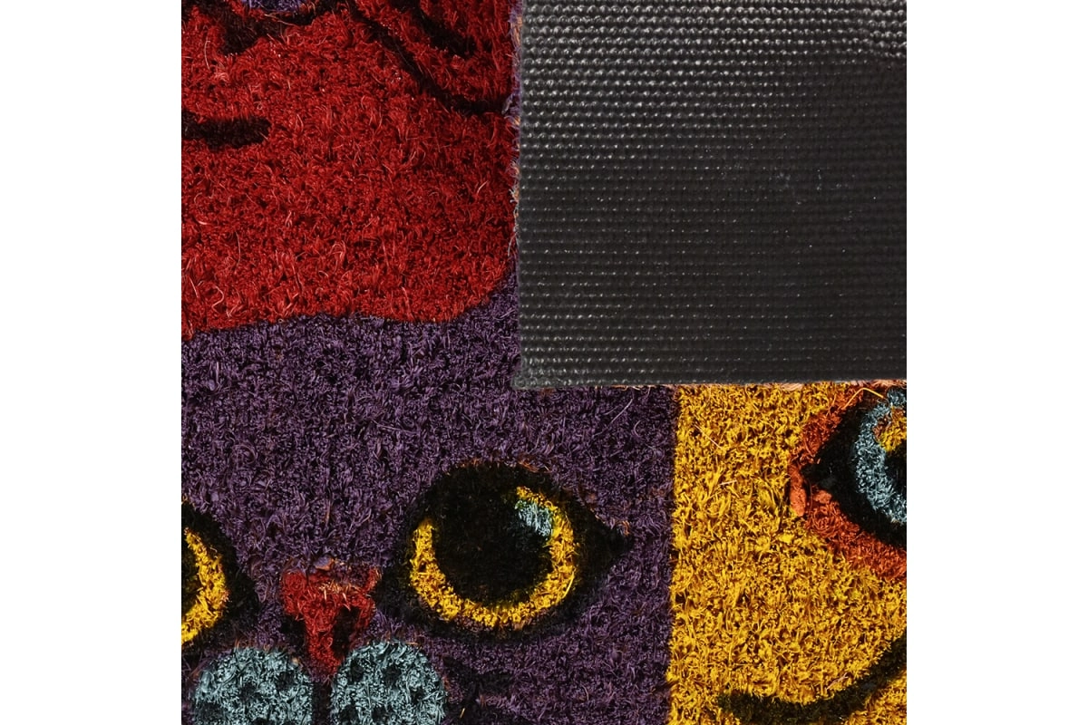 Кокосовый коврик VORTEX Котики ворс 15 мм, 35x60 см, на ПВХ основе 24337 рассрочка