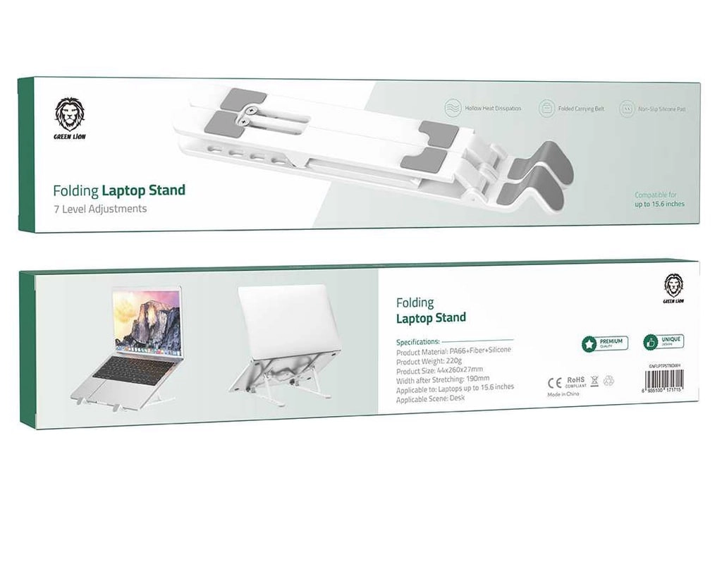 Green Lion Folding Laptop Stand stolga qo‘yiluvchi noutbuk yig‘ma tagligi bo'lib to'lash