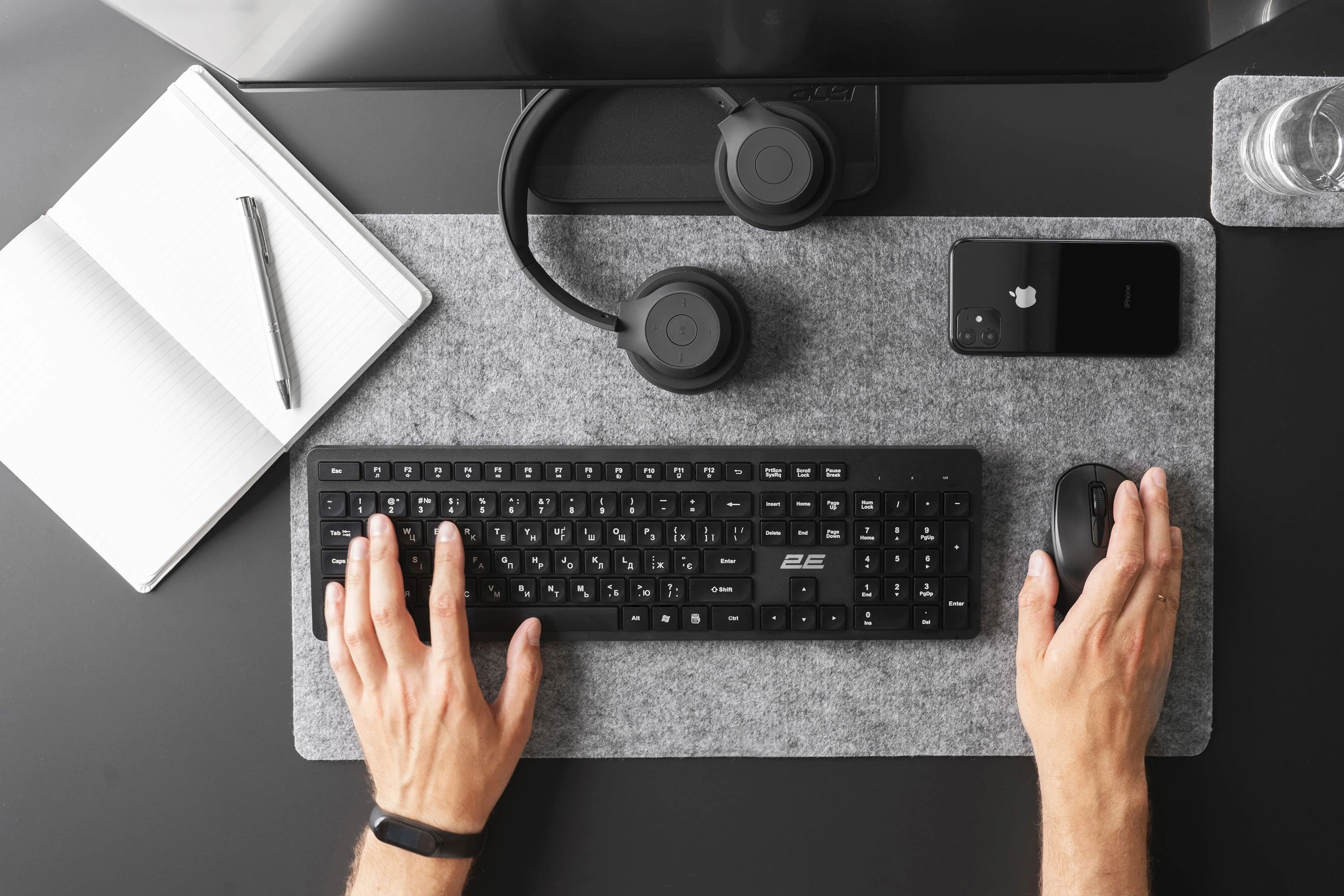 Klaviatura 2E KS260 WL Black bo'lib to'lash