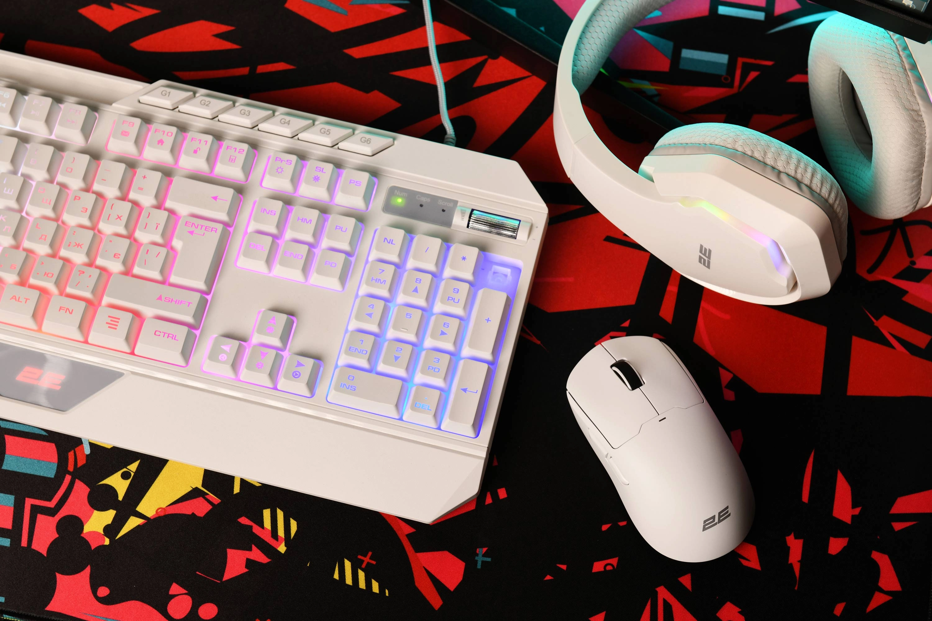 2E GAMING MG355 WL, RGB, USB-A/WL sichqonchasi, White bo'lib to'lash