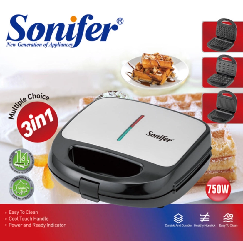 Sonifer SF-6153 3 in 1 vafli pishirgichi arzon