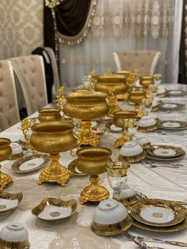 Набор фруктовниц и конфетниц QUEEN 12 предметов (blue, black, red, gold) цена