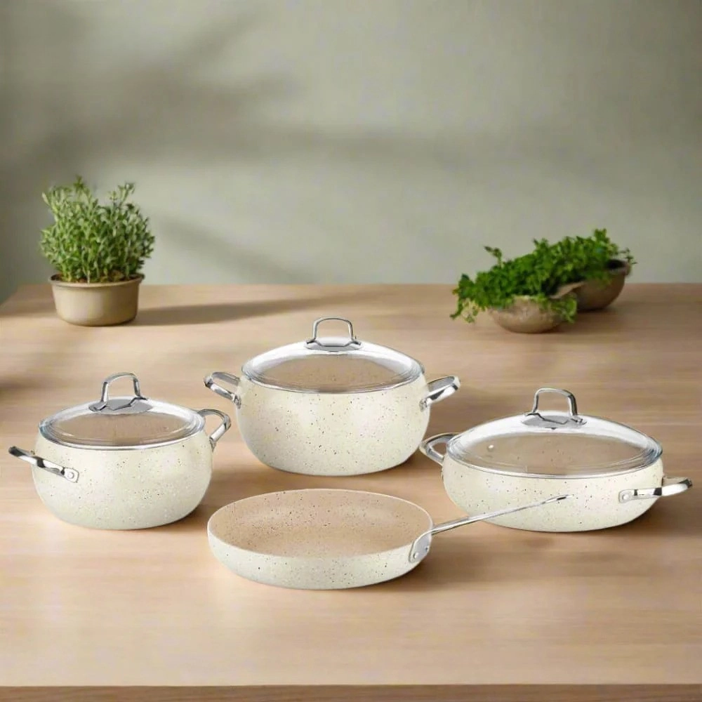 Korkmaz Mondea oshxona idish-tovoqlari to&lsquo;plami 7 dona (A2656) , Beige O'zbekistonda