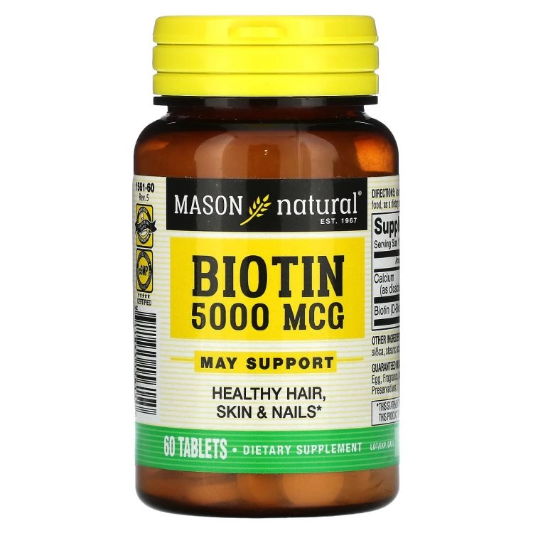 Mason Natural, Super biotin, 5000 mkg, 60 tabletka (15615) sotib olish