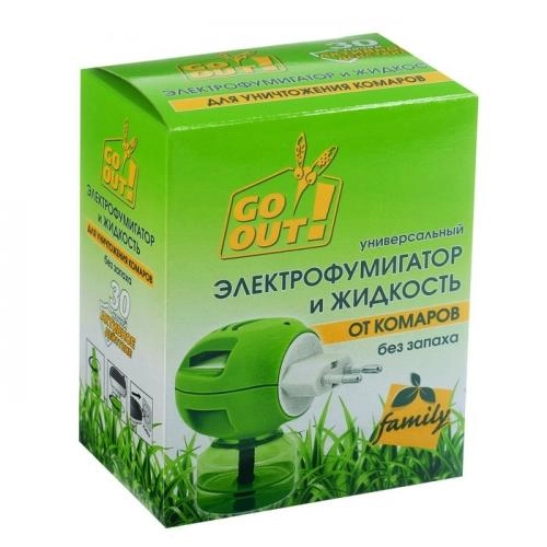 Комплект от комаров Go Out (жидкость 20 мл + электрофумигатор) купить