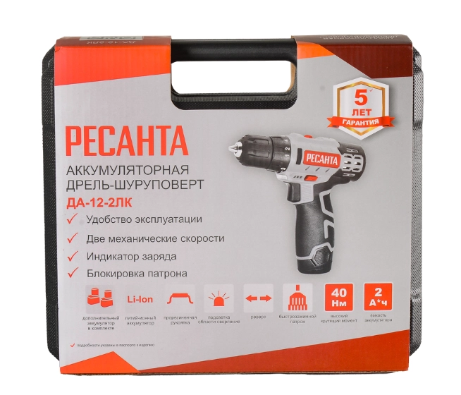 Resanta DA-12-2LK akkumulyatorli drel-shurupoverti bo'lib to'lash