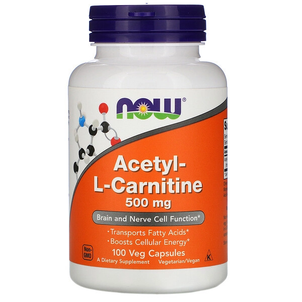 NOW Foods Acetyl-L-Carnitine 500 mg (ацетил карнитин), 100 капсул (00076) купить