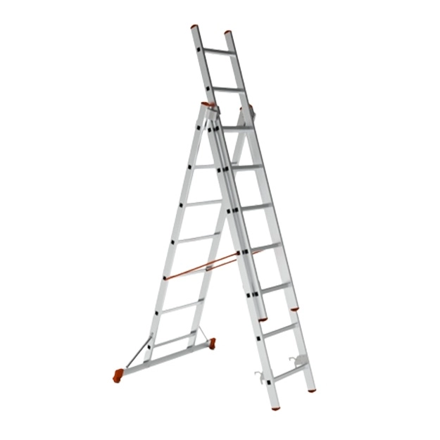 Лестницы Sarayli индустриального типа двухсекционная алюминиевая 3x7 купить