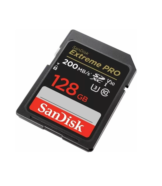 SanDisk Extreme Pro SDXC UHS-I Class 10 V30 200MB/s 128GB xotira kartasi O'zbekistonda
