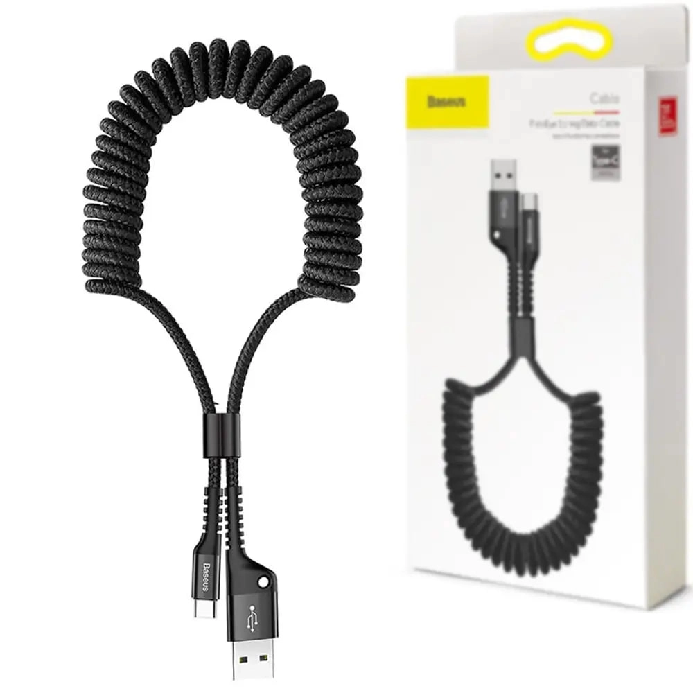 Baseus Fish Eye Spring Type-C 1m CALSR-01 Black kabeli sotib olish