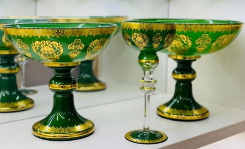 Набор фруктовниц и конфетниц от KIBELE 12 предметов (реплика) green, gold,beige, gray купить