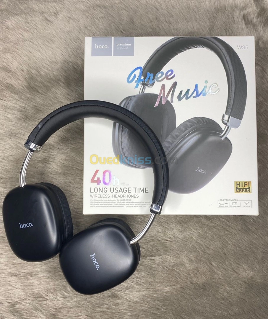 Беспроводные наушники Hoco W35 черный. рассрочка