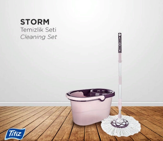 Швабра с ведром пластиковые для мытья полов STORM Titiz в Узбекистане