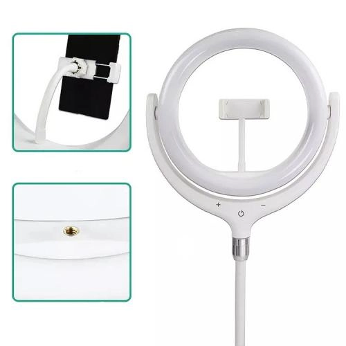 Кольцевая лампа 26 см с держателем для смартфона Remax RL-LT13 + штатив (White) в Узбекистане