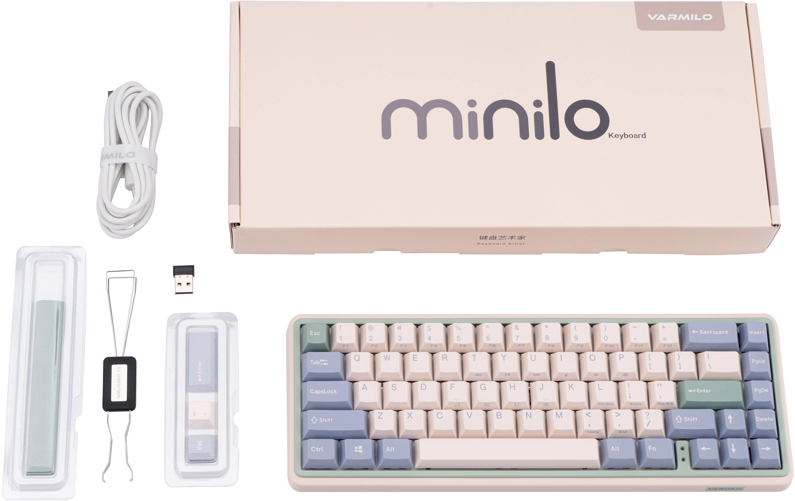 Клавиатура Varmilo Minilo VXT67 HOT-SWAP Eucalyptus Gateron G Pro 2.0 Brown EN быстрая доставка