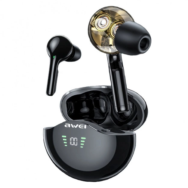 Беспроводные наушники AWEI T12P черный онлайн