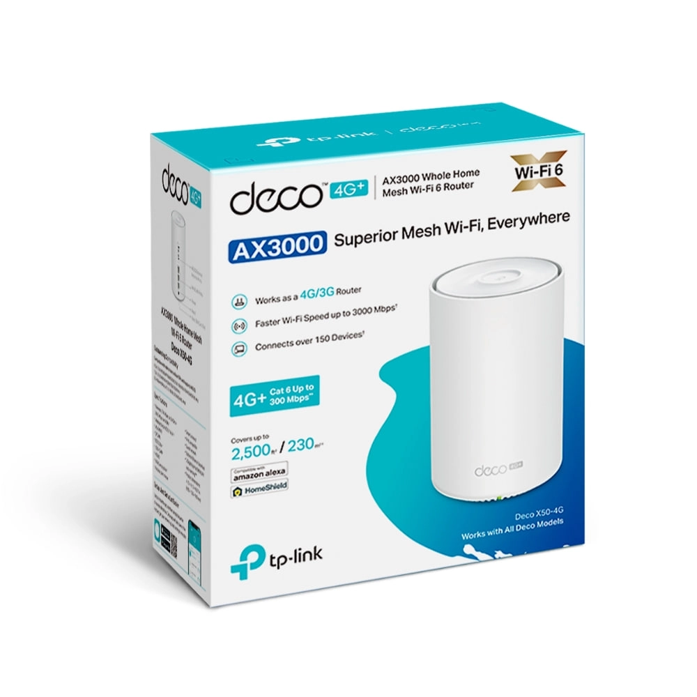 TP-LINK Deco X50-4G (1-pack) – Wi-Fi Mesh tizimi - rasm №4 TP-LINK Deco X50-4G (1-pack) – Wi-Fi Mesh tizimi O'zbekistonda