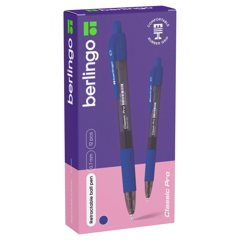 Berlingo Classic Pro avtomatik sharikli qalam, ko'k, 0,7 mm sotib olish
