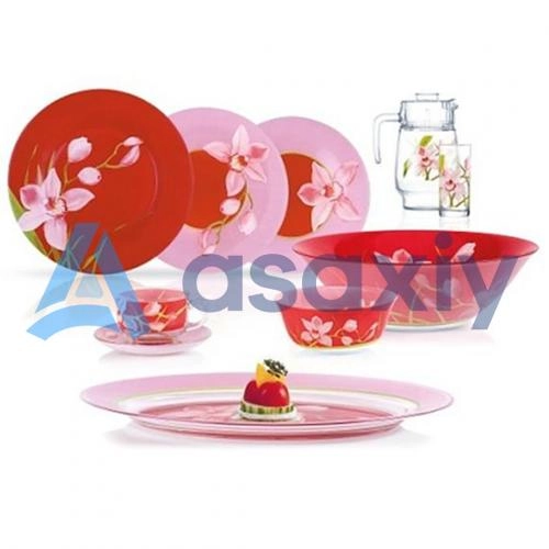 Столовый сервиз Luminarc Red orchid 46 предметов на 6 персон купить