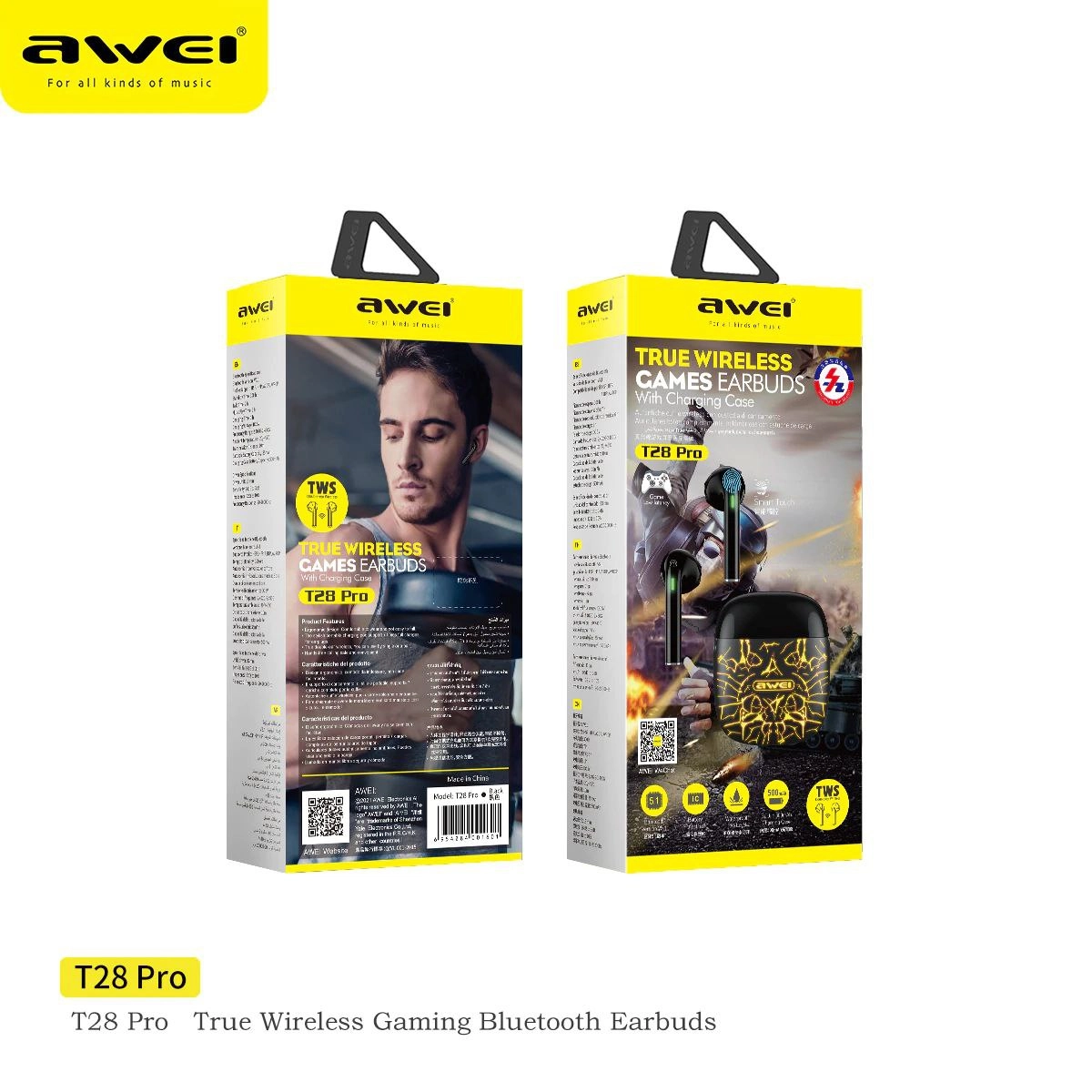 Беспроводные наушники AWEI T28 pro черный недорого