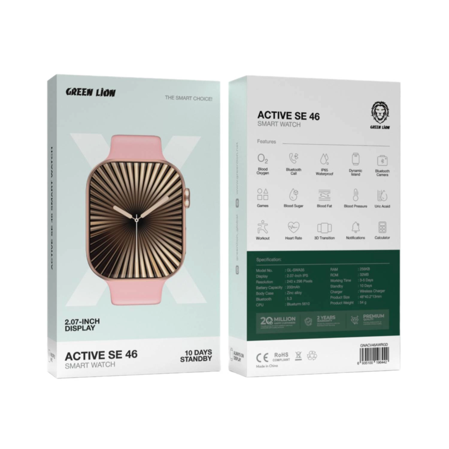 Green Lion Active SE 46 pushti smart-soati arzon