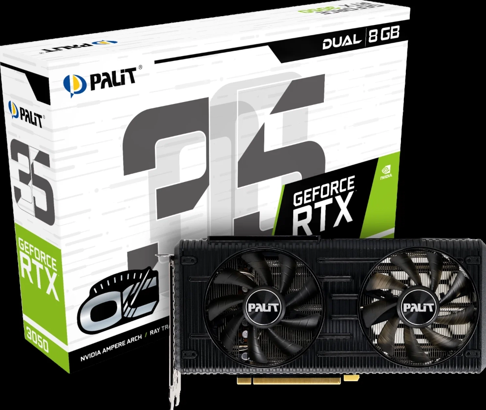 Видеокарта Palit GeForce RTX 3050 Dual OC 8GB цена