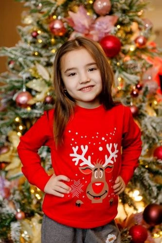 Детский свитшот Ertex "Рудольф" Красный (XS 9-14 лет) в Узбекистане