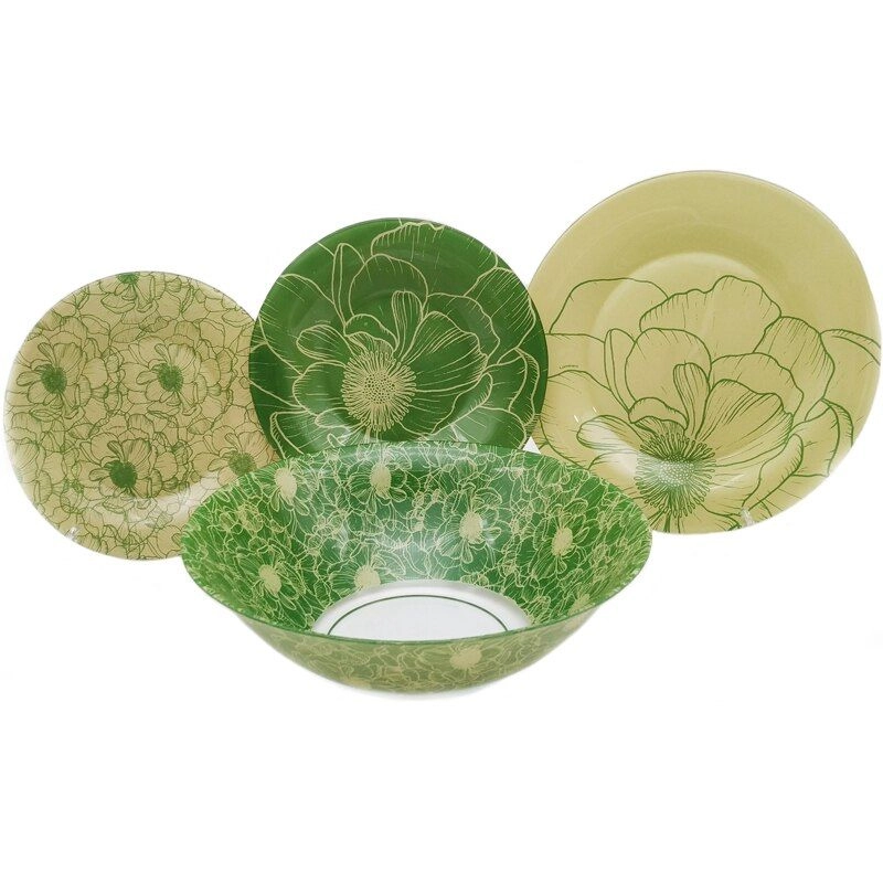 Столовый сервиз Luminarc BIG FLOWER GREEN 46 предметов в Узбекистане