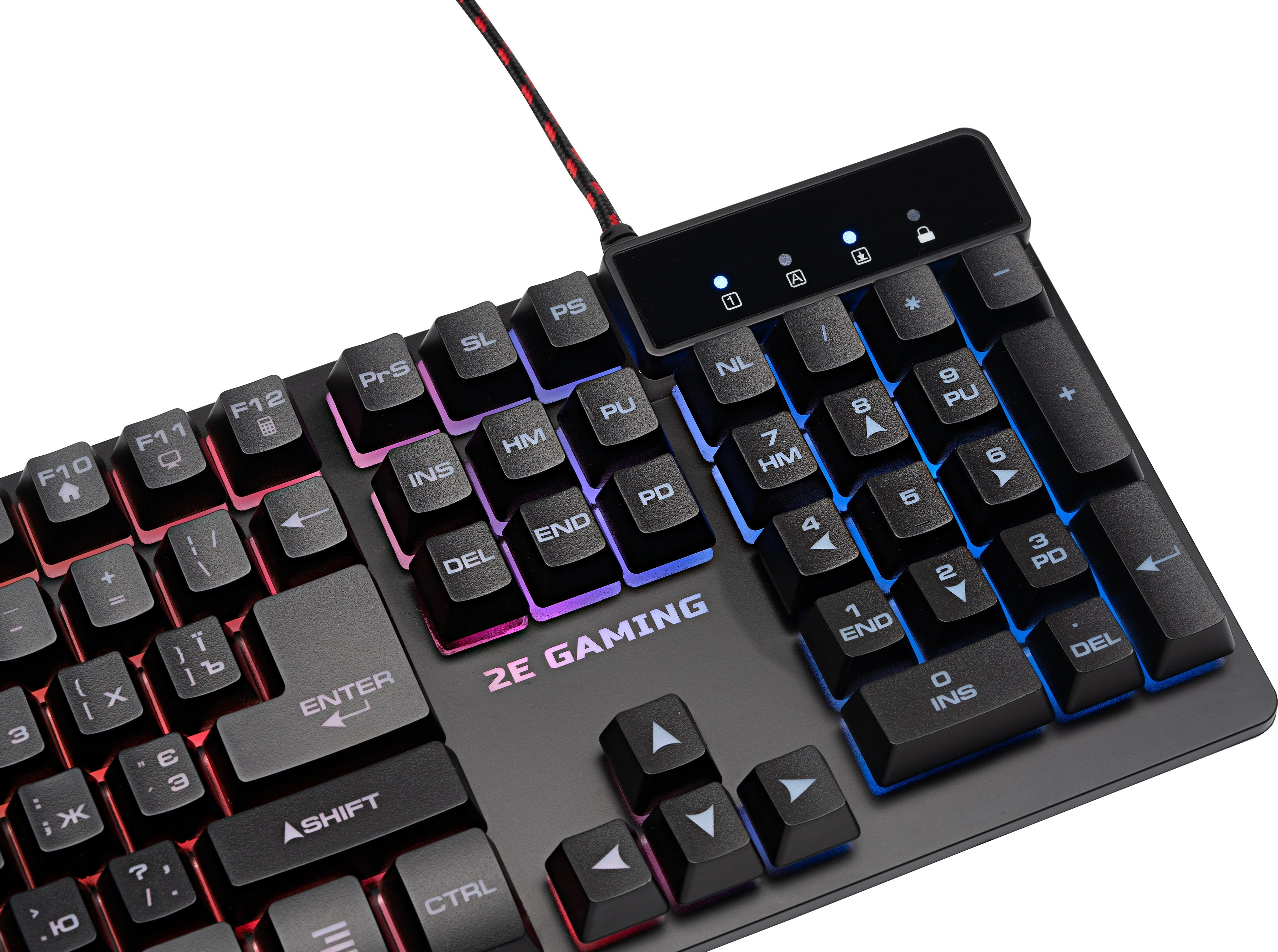 2E GAMING KG280 LED USB Black Ukr klaviaturasi O'zbekistonda